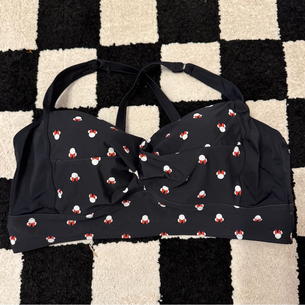 Torrid Disney Miney Mouse Black Push Up Swim Bikini Top